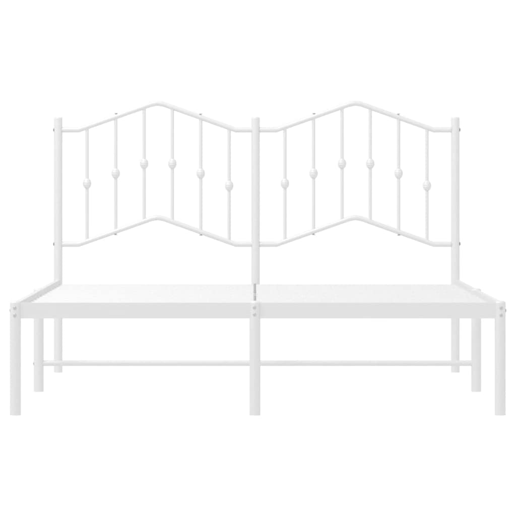 Metalni okvir za krevet s uzglavljem bijeli 135x190 cm