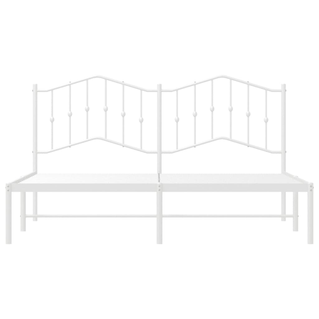Metalni okvir za krevet s uzglavljem bijeli 160x200 cm