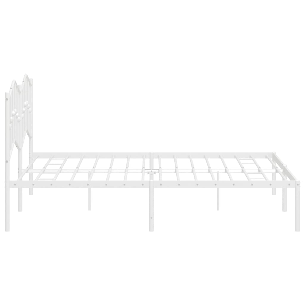Metalni okvir za krevet s uzglavljem bijeli 160x200 cm