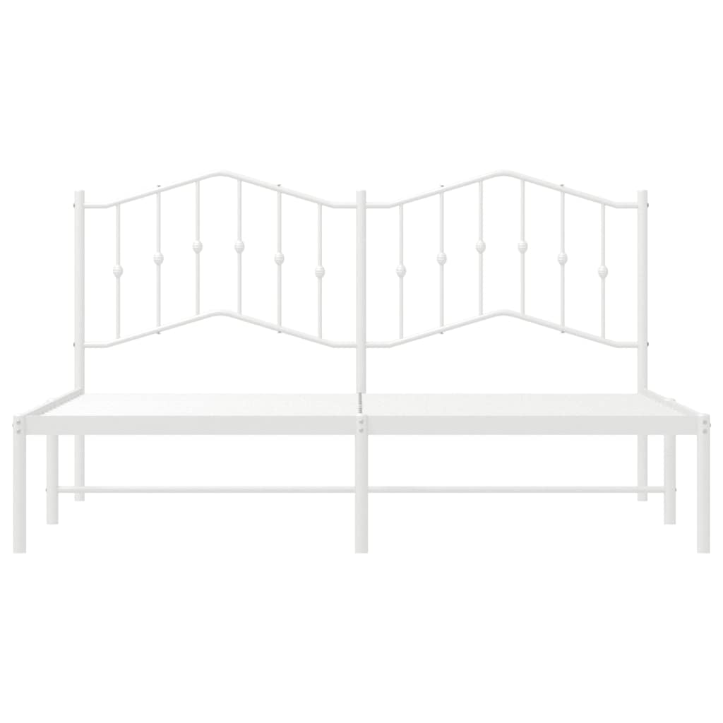 Metalni okvir za krevet s uzglavljem bijeli 183x213 cm