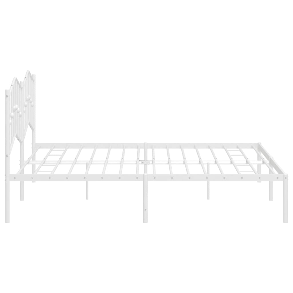 Metalni okvir za krevet s uzglavljem bijeli 193x203 cm