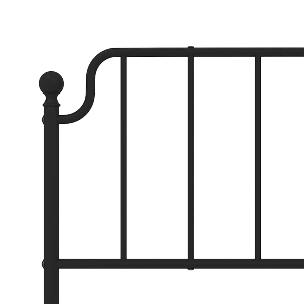 Metalni okvir za krevet s uzglavljem crni 183x213 cm