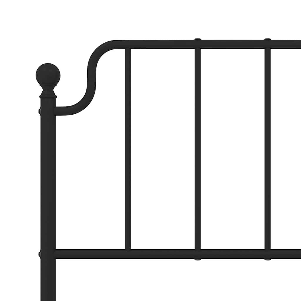 Metalni okvir kreveta s uzglavljem i podnožjem crni 150x200 cm