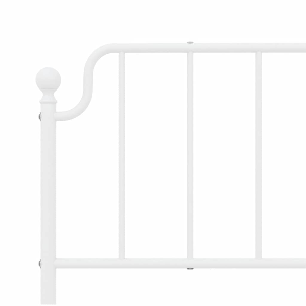 Metalni okvir kreveta uzglavlje i podnožje bijeli 183x213 cm