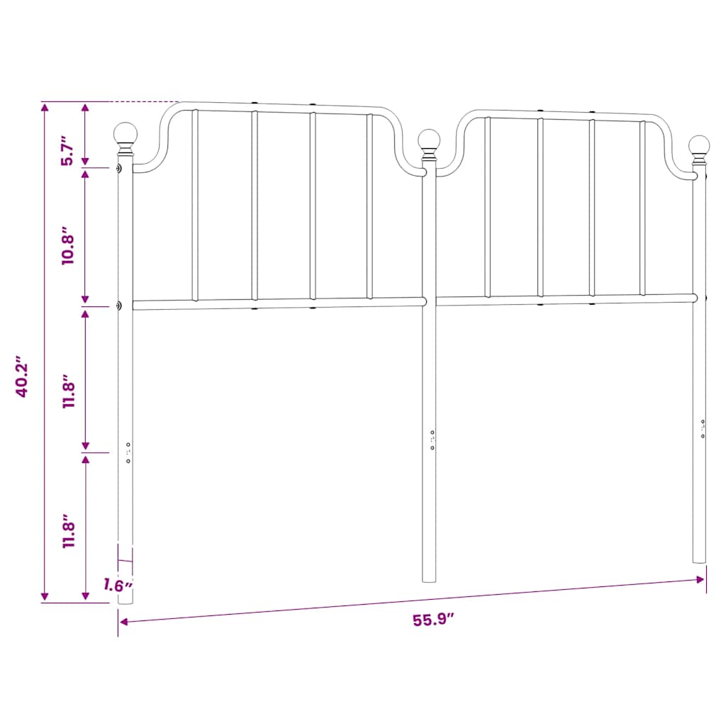 Metalno zamjensko uzglavlje bijelo 135 cm