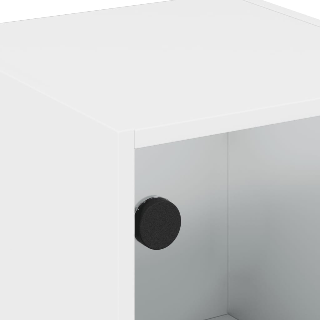 Noćni ormarići sa staklenim vratima 2 kom bijeli 35x37x42 cm