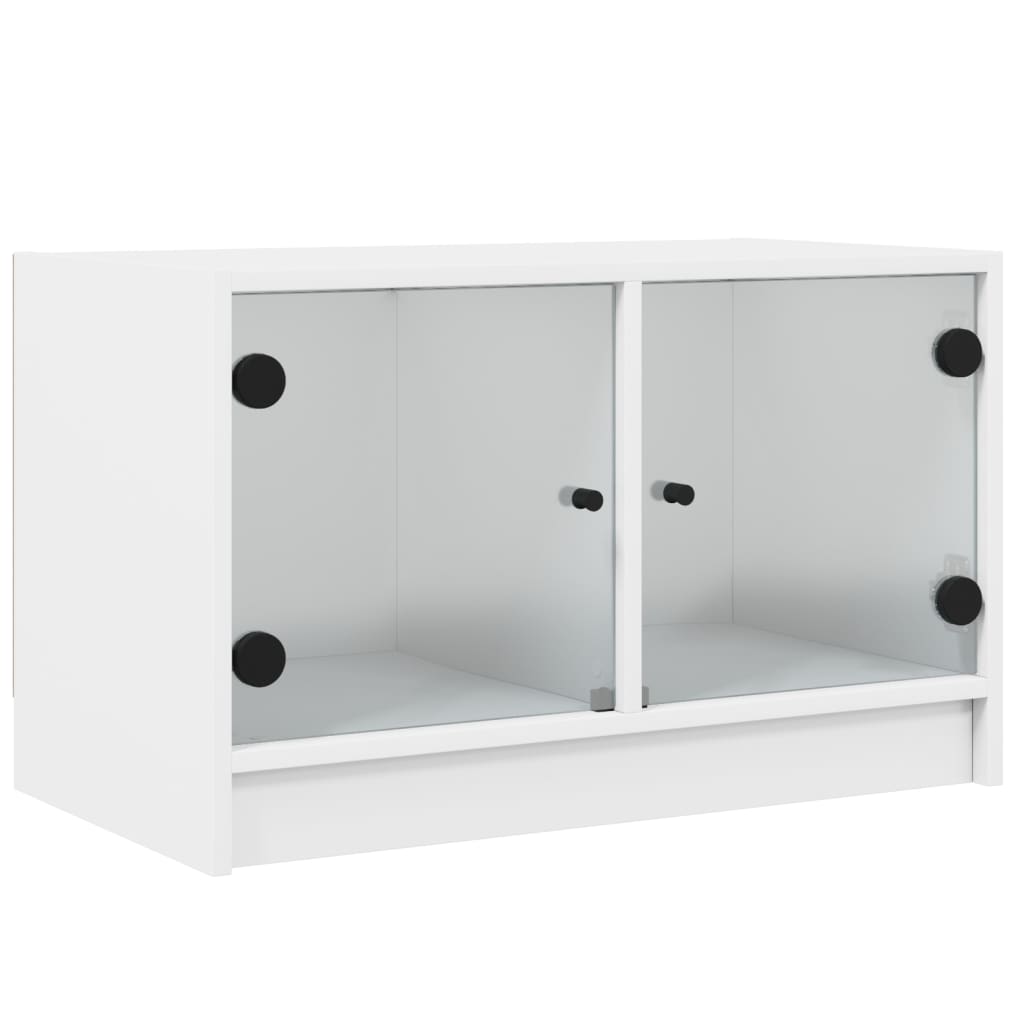 TV ormarić sa staklenim vratima bijeli 68x37x42 cm