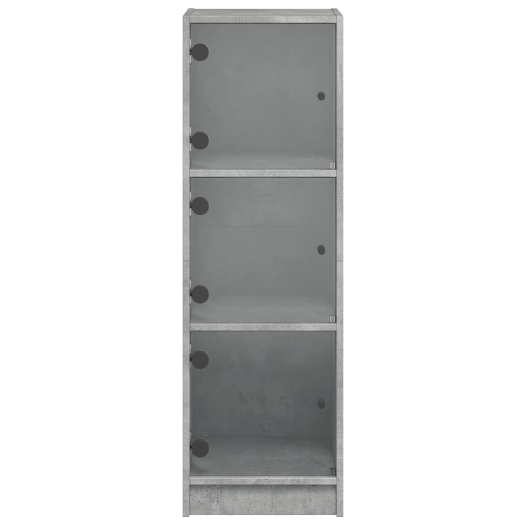 Visoka komoda sa staklenim vratima boja betona 35 x 37 x 109 cm