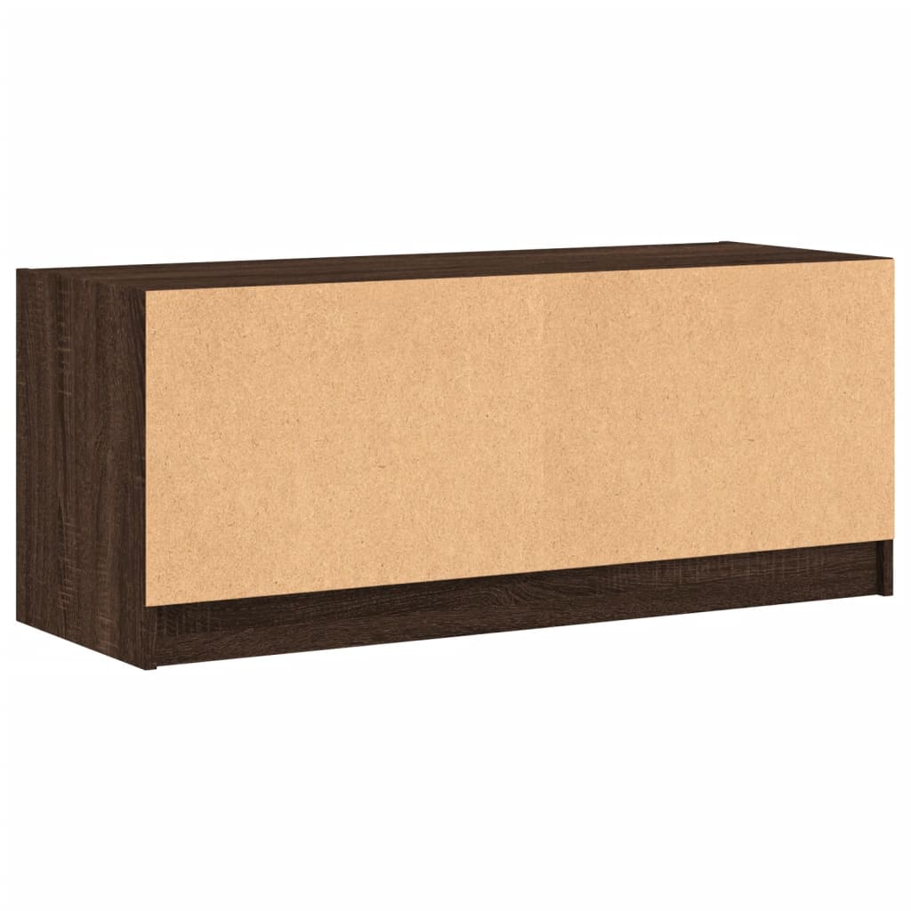 TV ormarić sa staklenim vratima smeđa boja hrasta 102x37x42 cm