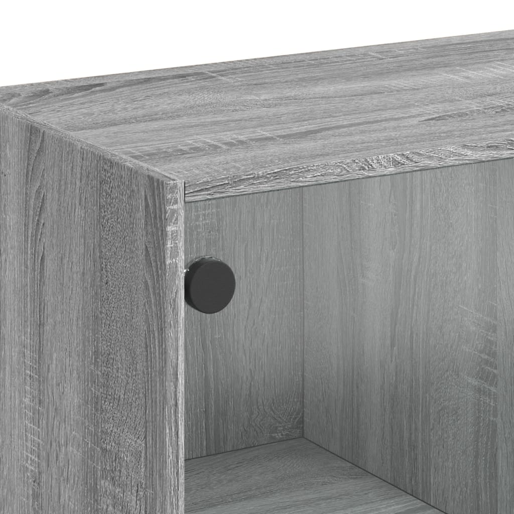 Stolić za kavu sa staklenim vratima boja hrasta 102x50x42 cm