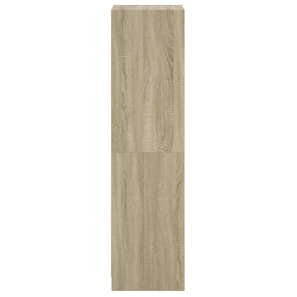 Visoka komoda sa staklenim vratima boja hrasta 35 x 37 x 142 cm