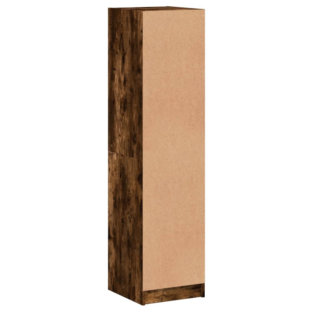 Visoka komoda sa staklenim vratima boja hrasta 35 x 37 x 142 cm