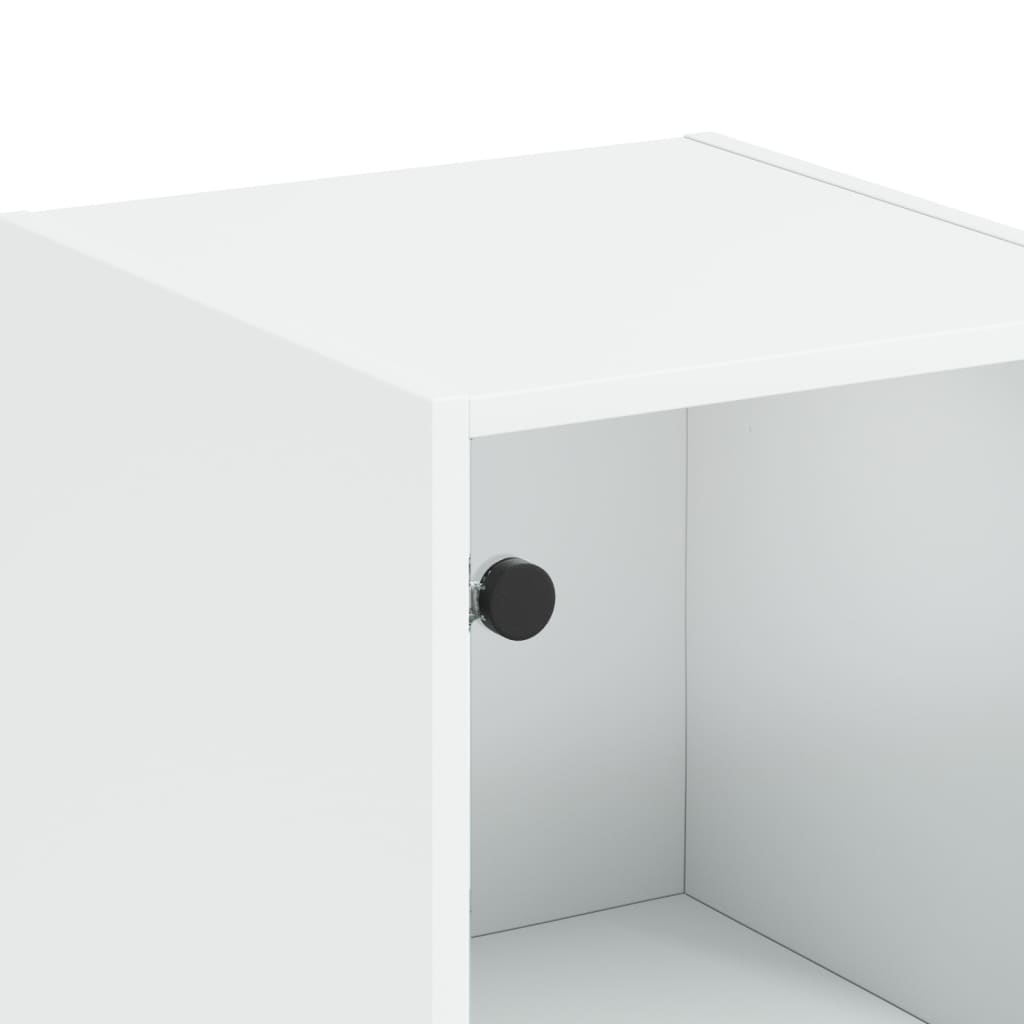 Visoka komoda sa staklenim vratima bijela 35 x 37 x 142 cm