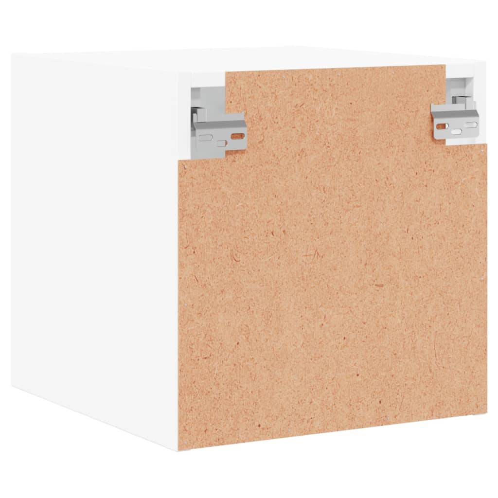 Noćni ormarić sa staklenim vratima bijeli 35 x 37 x 35 cm
