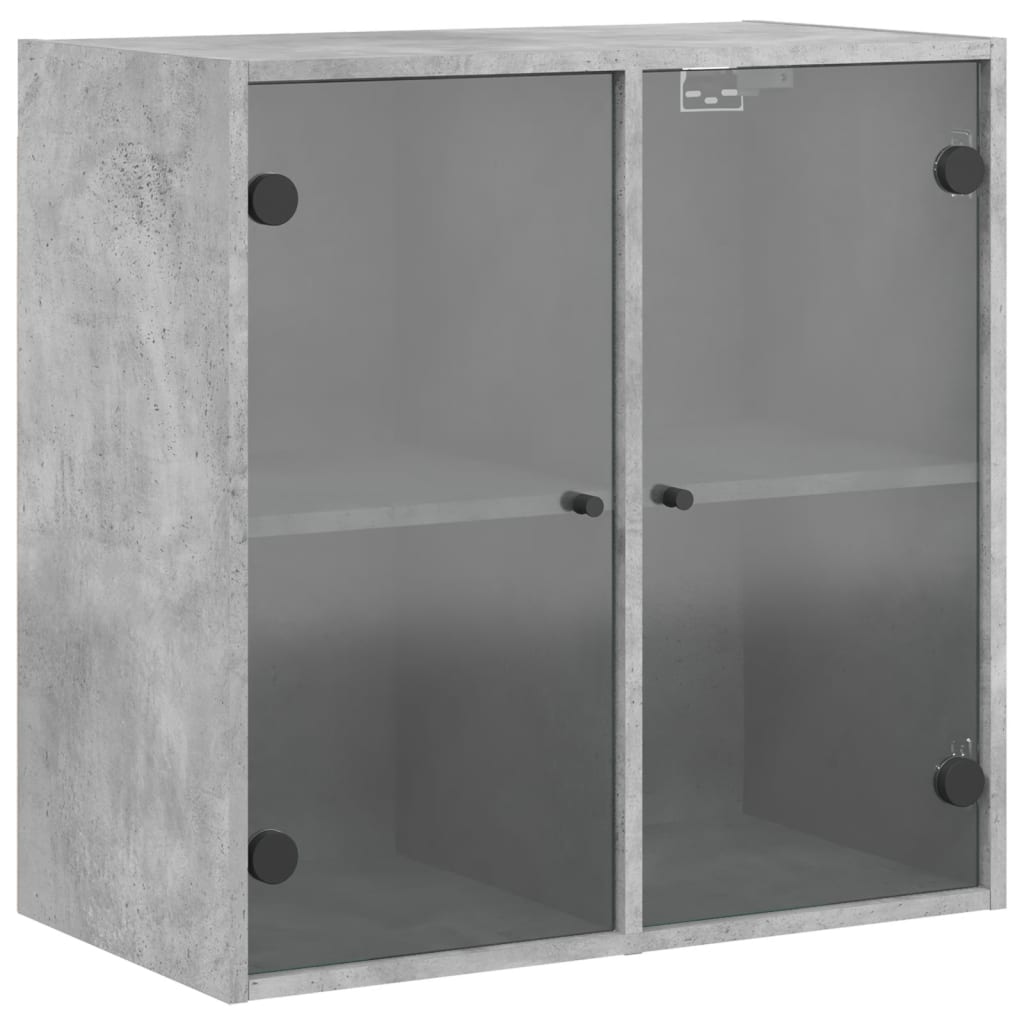 Zidni ormarić sa staklenim vratima boja betona 68x37x68,5 cm
