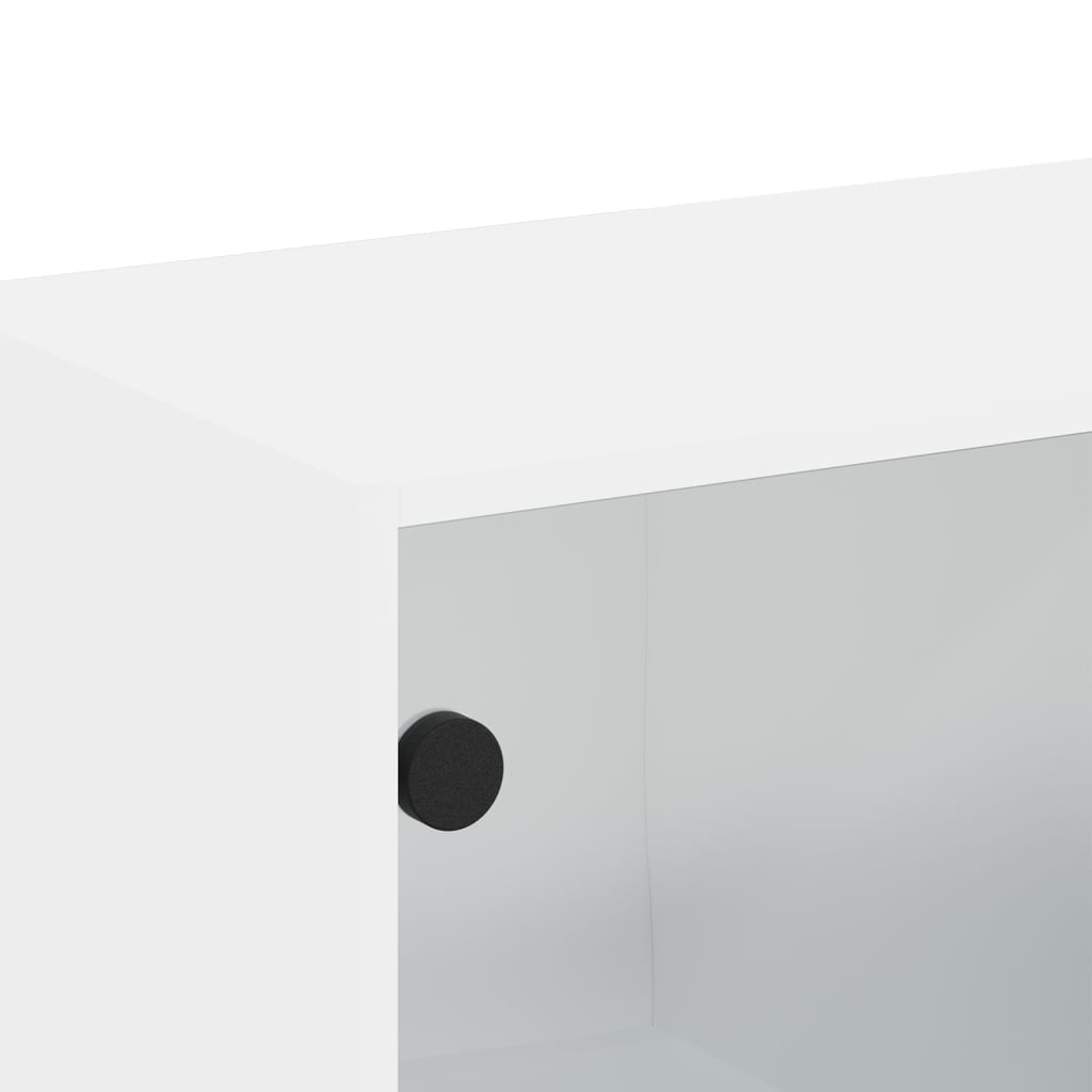 Zidni ormarić sa staklenim vratima bijeli 68,5 x 37 x 35 cm