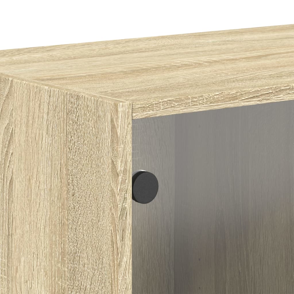 Zidni ormarići staklena vrata 2 kom boja hrasta 68,5x37x35 cm