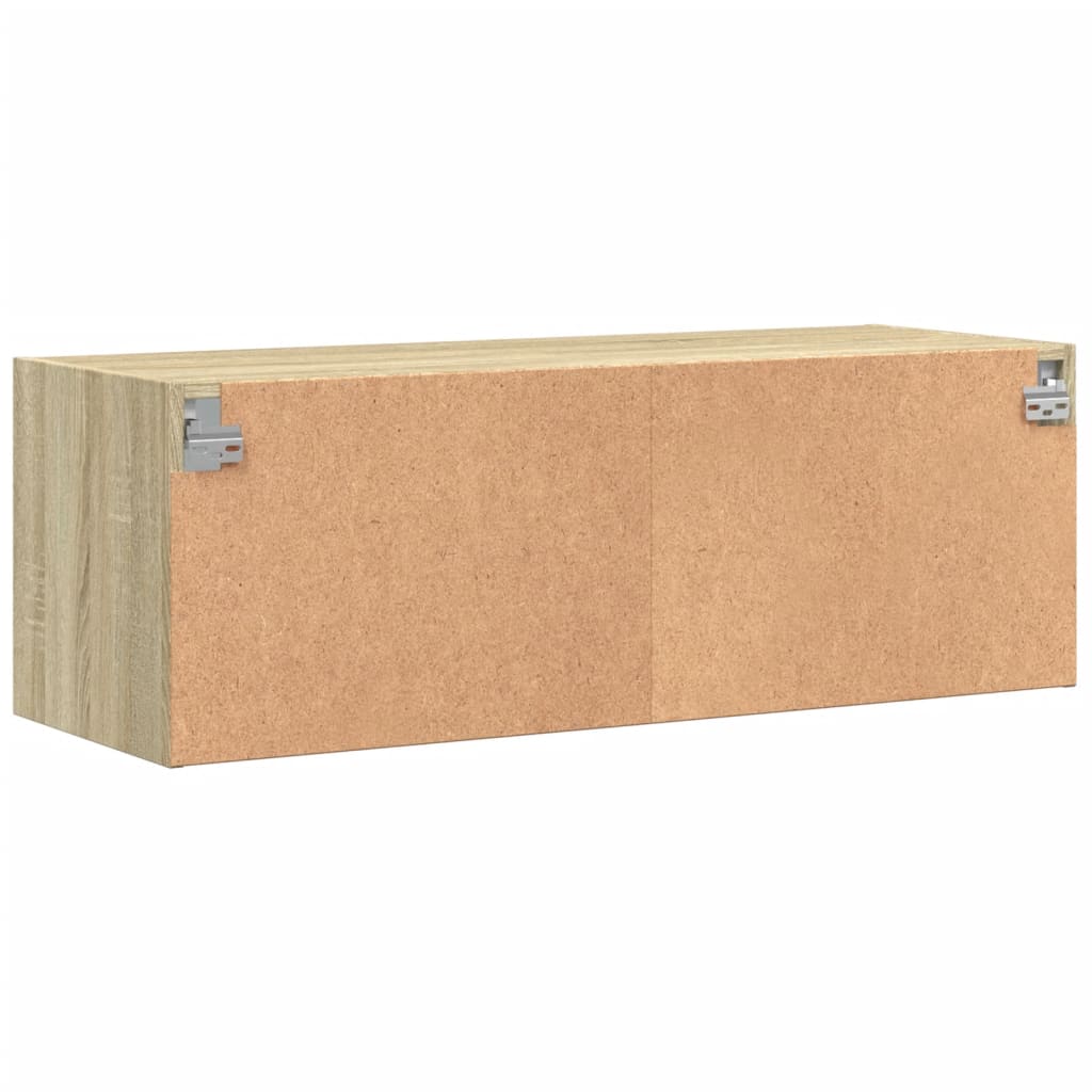 Zidni ormarić sa staklenim vratima boja hrasta 102 x 37 x 35 cm