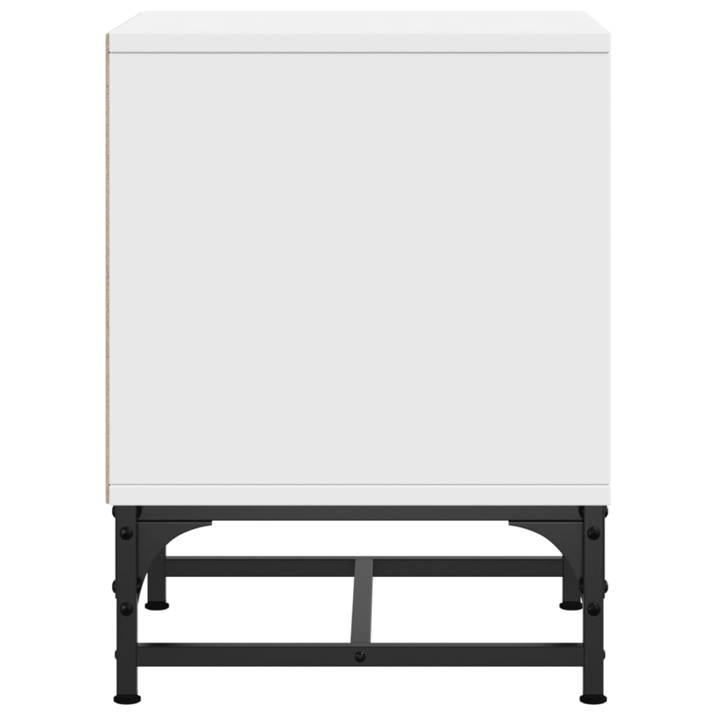 Noćni ormarići sa staklenim vratima 2 kom bijeli 35x37x50 cm