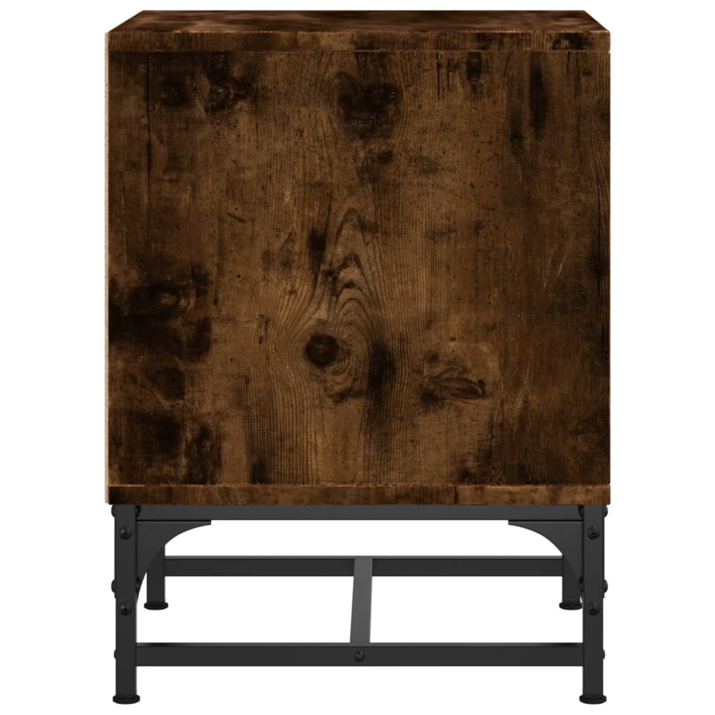 Noćni ormarići staklena vrata 2 kom boja hrasta 35 x 37 x 50 cm