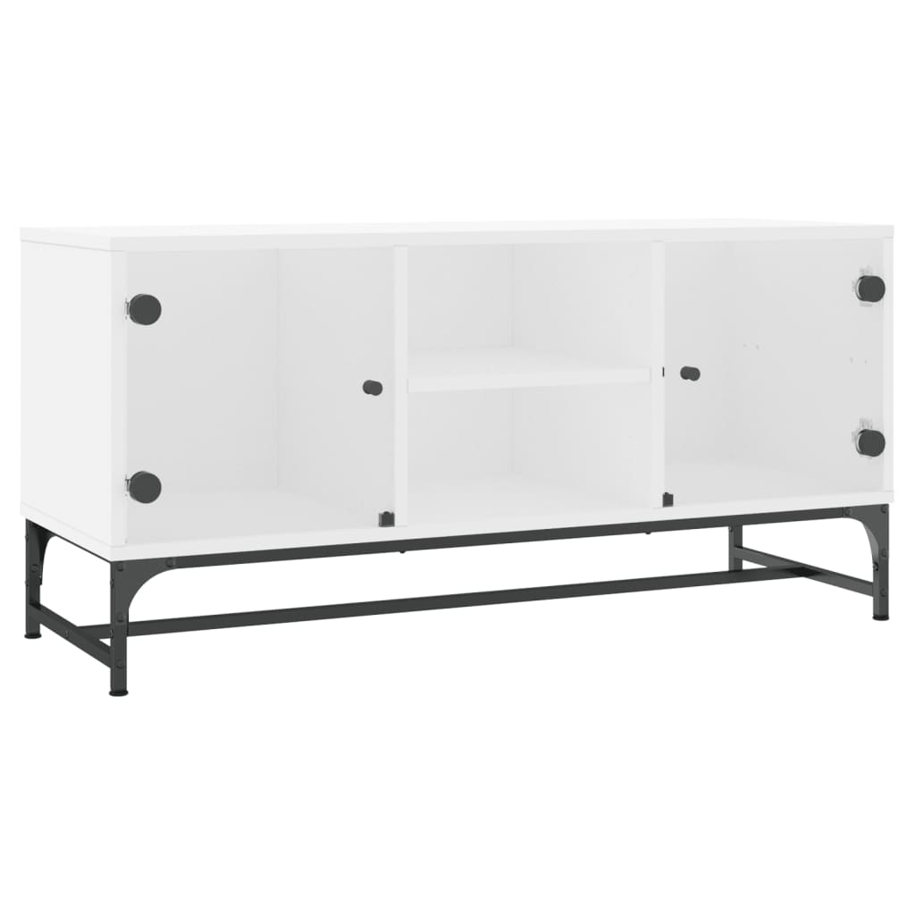 TV ormarić sa staklenim vratima bijeli 102 x 37 x 50 cm