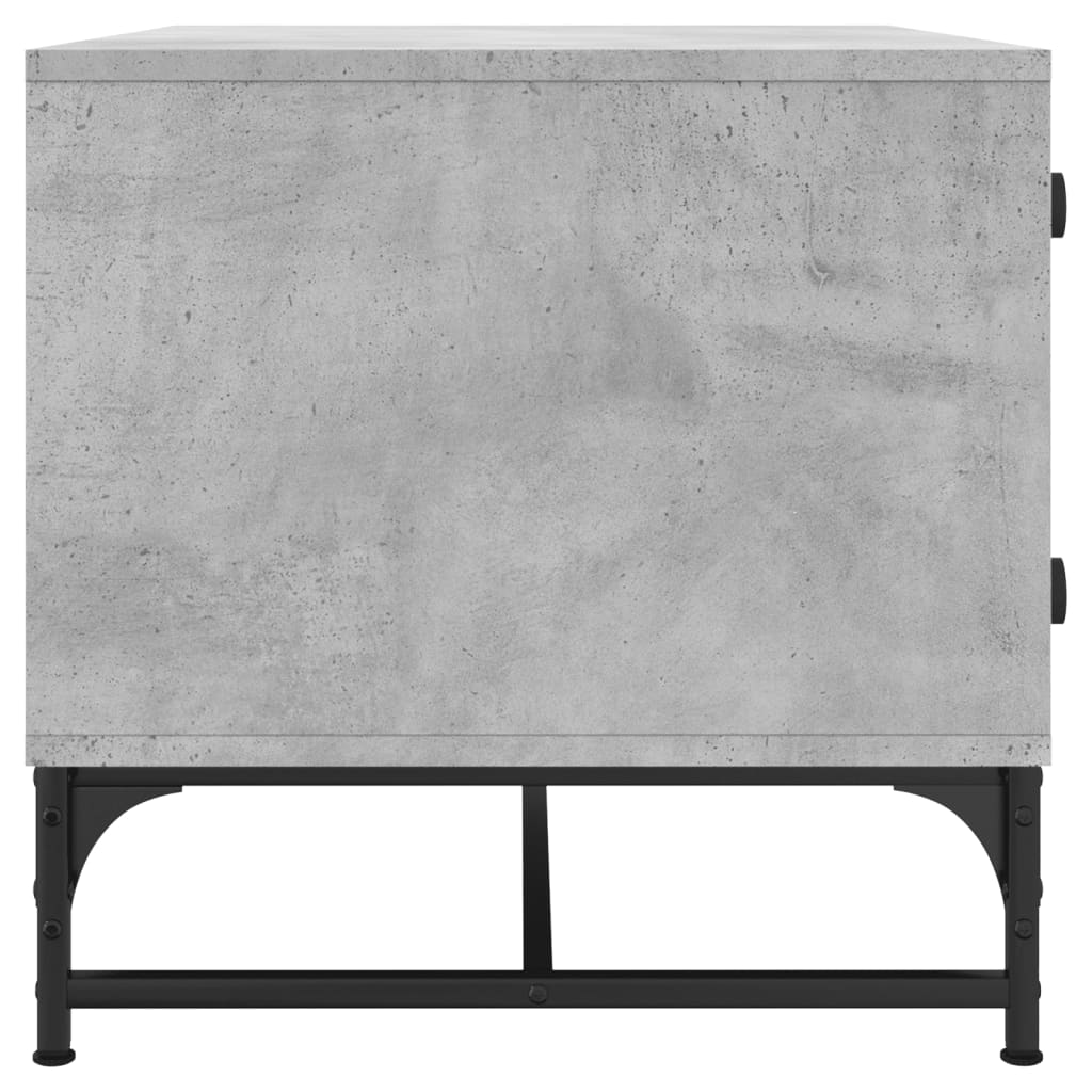Stolić za kavu sa staklenim vratima boja betona 68,5x50x50 cm
