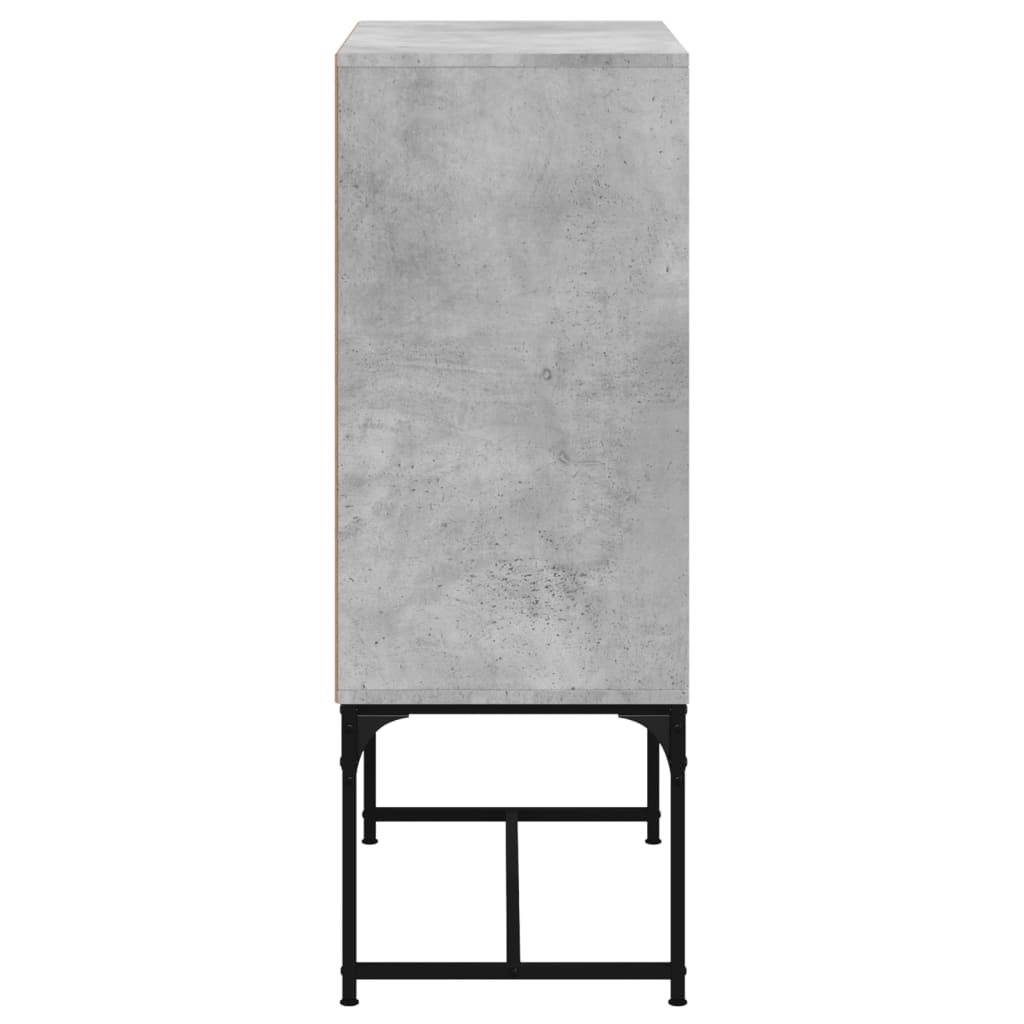 Bočni ormarić sa staklenim vratima boja betona 69 x 37 x 100 cm