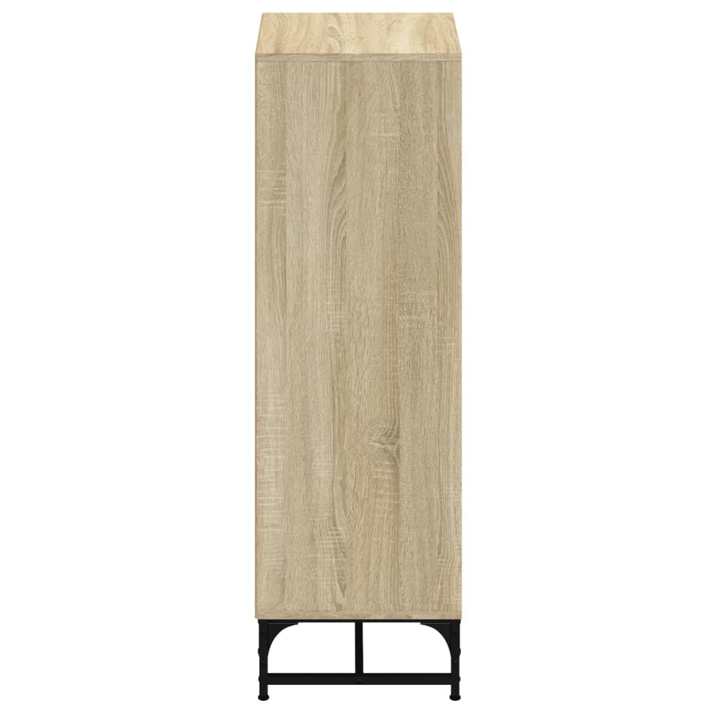 Visoka komoda sa staklenim vratima boja hrasta 35 x 37 x 120 cm