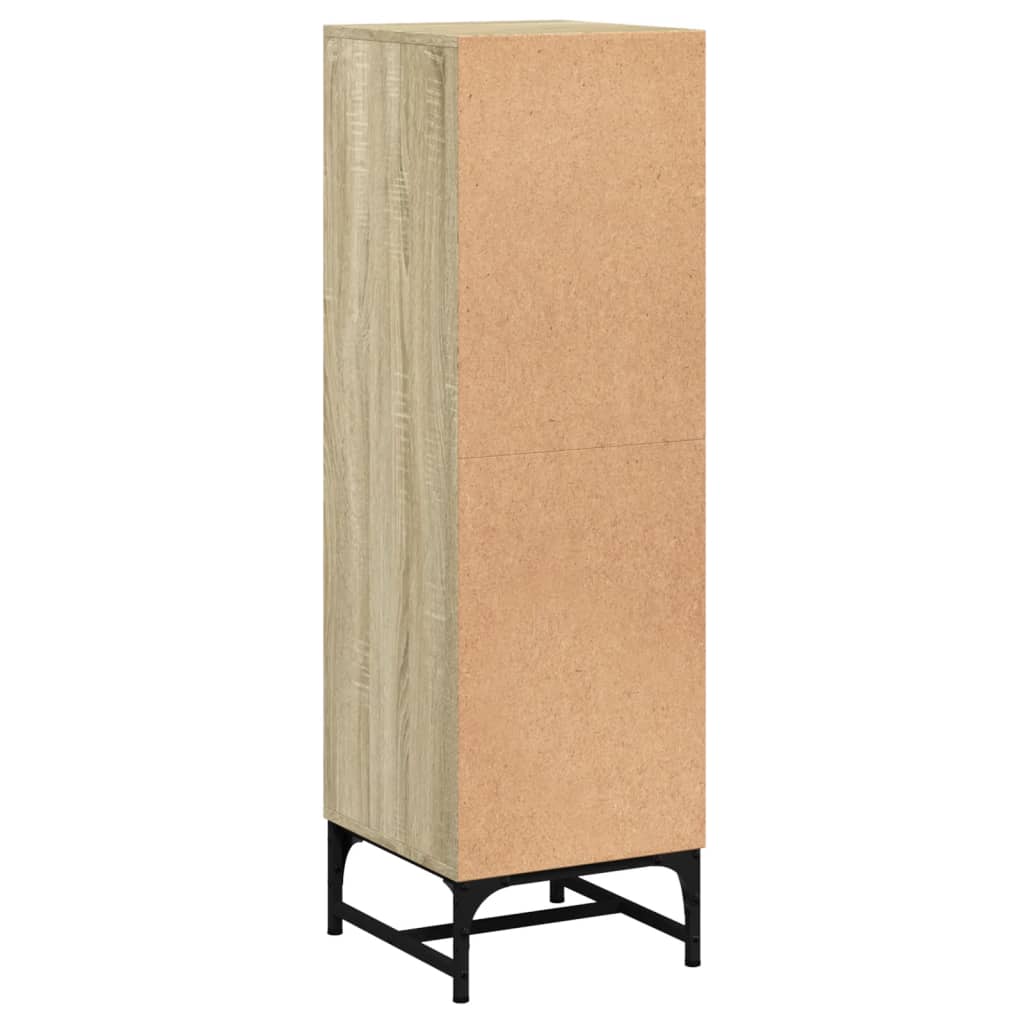 Visoka komoda sa staklenim vratima boja hrasta 35 x 37 x 120 cm