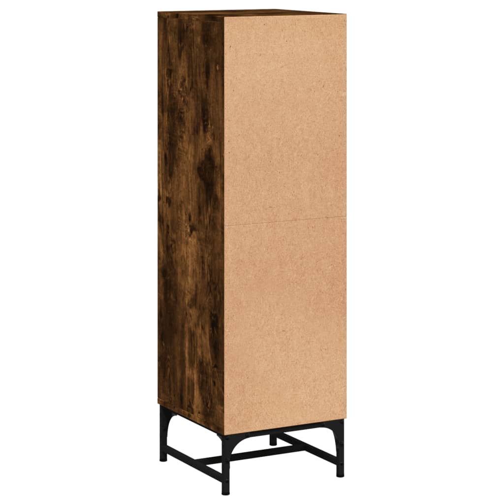 Visoka komoda sa staklenim vratima boja hrasta 35 x 37 x 120 cm