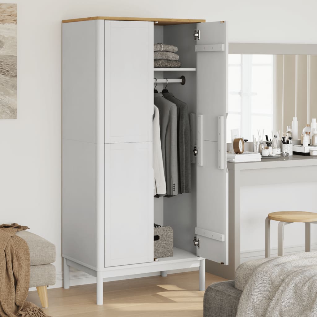 Ormar FLORO bijeli 77 x 53 x 171 cm od masivne borovine