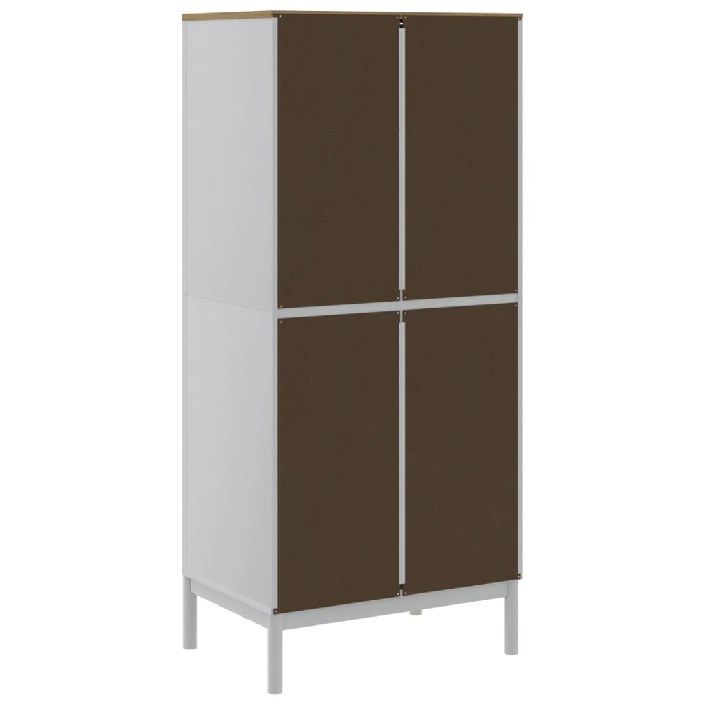 Ormar FLORO bijeli 77 x 53 x 171 cm od masivne borovine