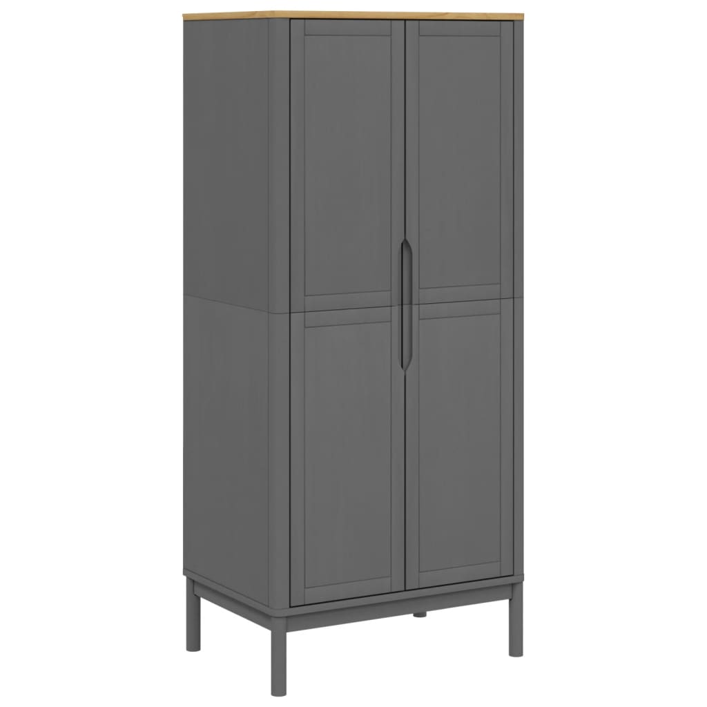Ormar FLORO sivi 77 x 53 x 171 cm od masivne borovine