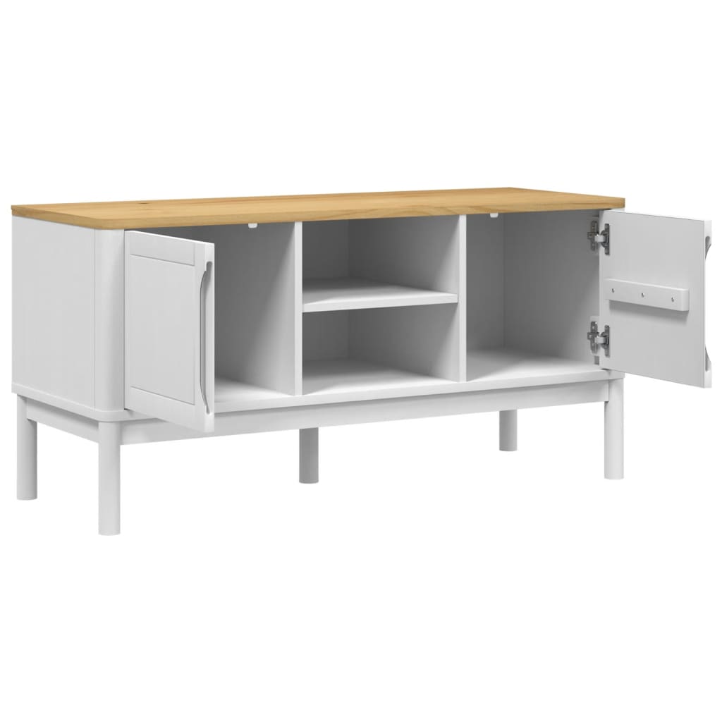 TV ormarić FLORO bijeli 114 x 43 x 55 cm od masivne borovine