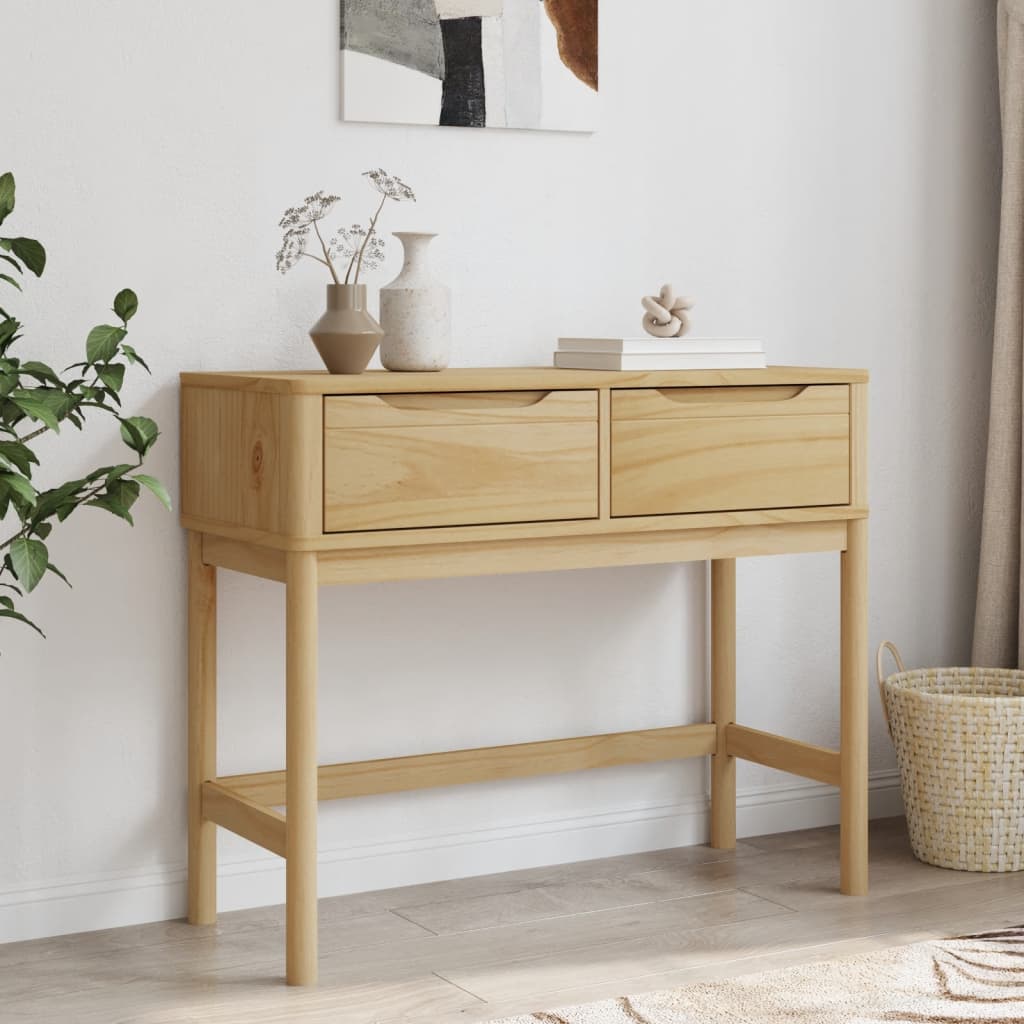 Konzolni stol FLORO voštano smeđi 89,5x36,5x73 cm od borovine