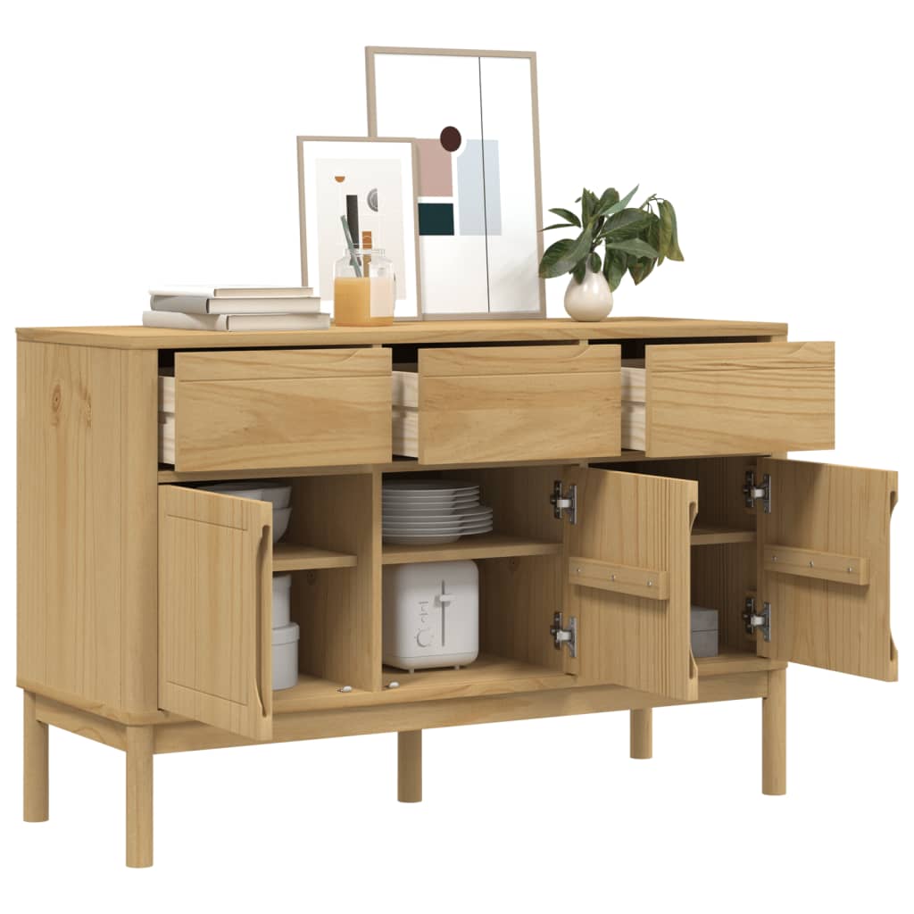 Komoda FLORO voštano smeđa 114 x 43 x 74 cm od masivne borovine