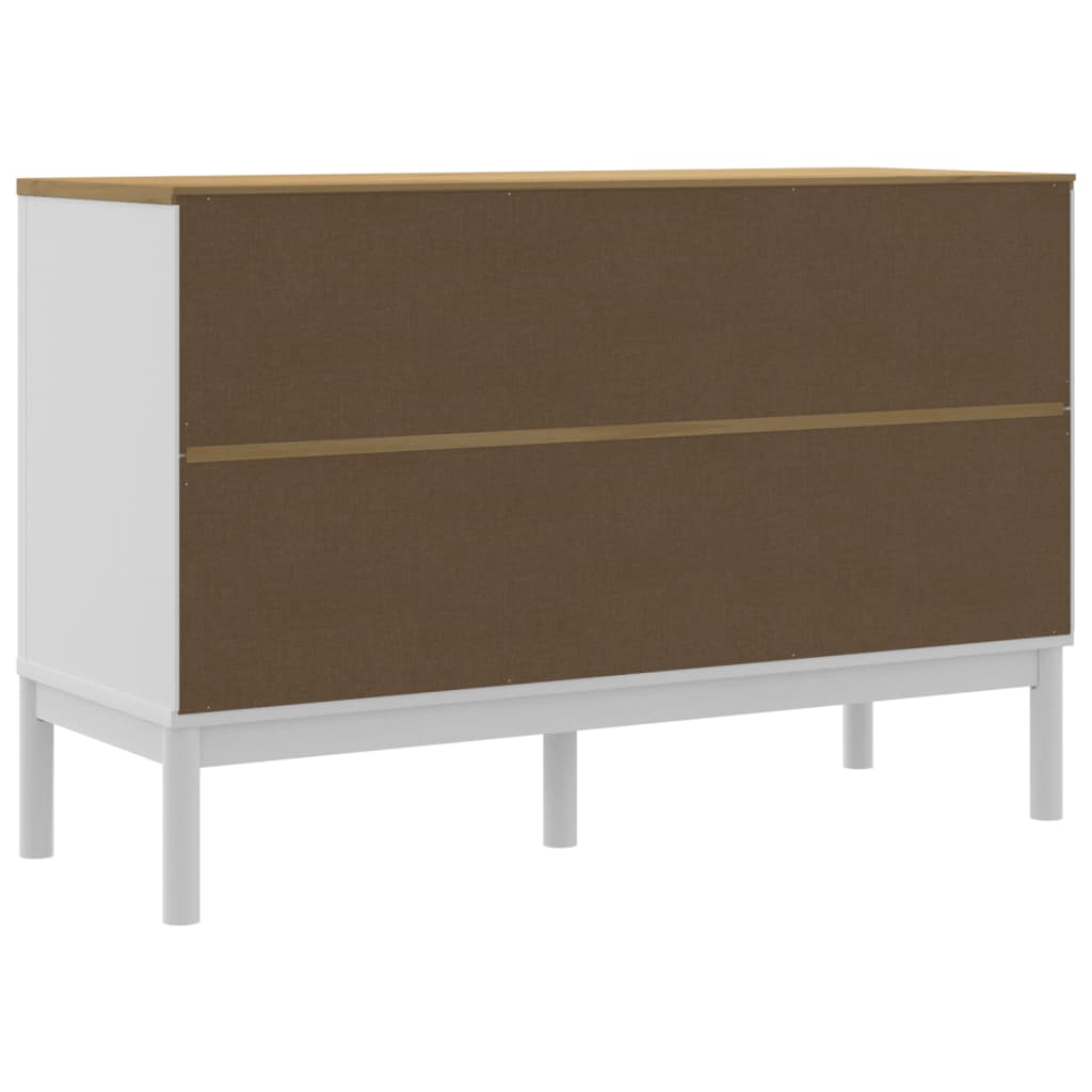 Komoda FLORO bijela 114 x 43 x 74 cm od masivne borovine