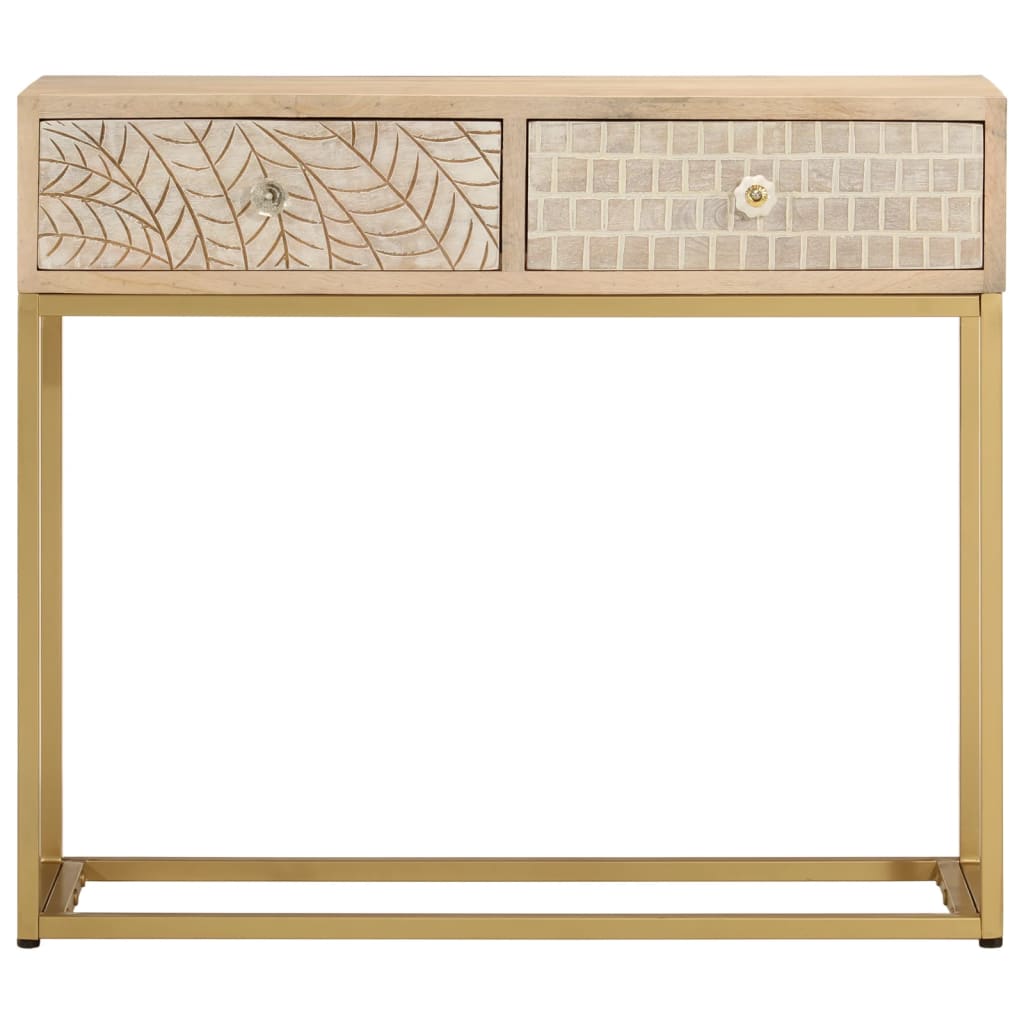 Konzolni stol 90 x 30 x 76 cm od masivnog drva manga i željeza