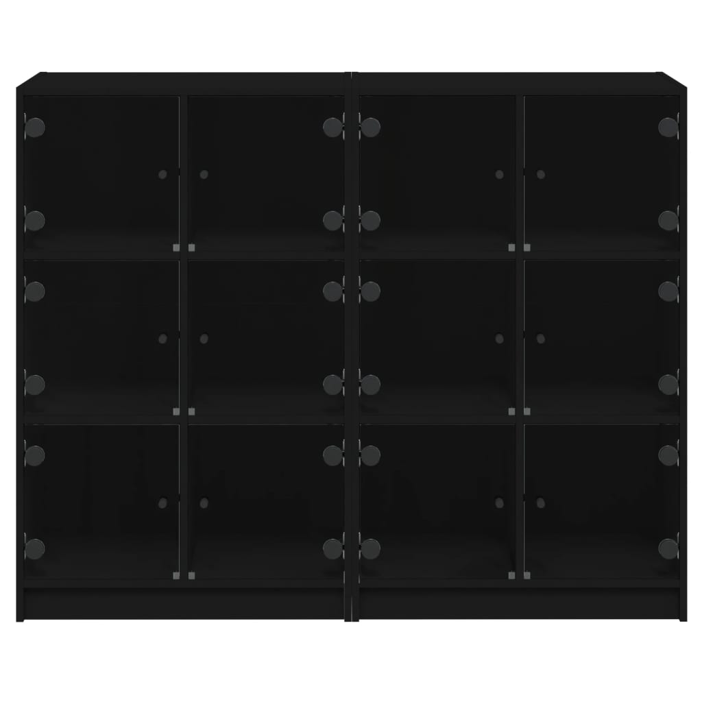 Regal za knjige s vratima crni 136x37x109 cm konstruirano drvo