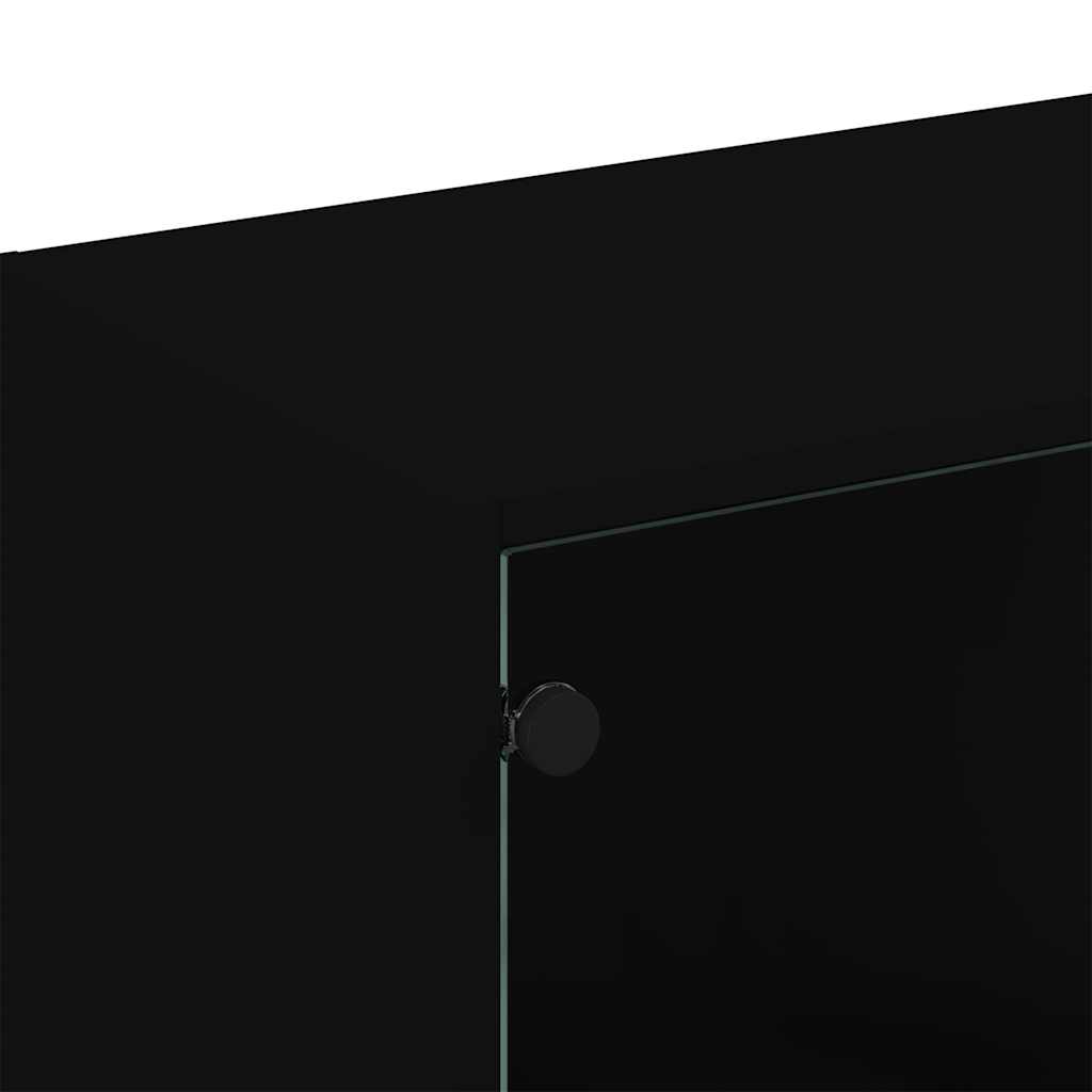 Regal za knjige s vratima crni 136x37x109 cm konstruirano drvo