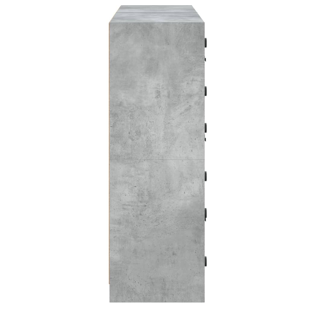 Regal za knjige s vratima boja betona 136 x 37 x 109 cm drveni