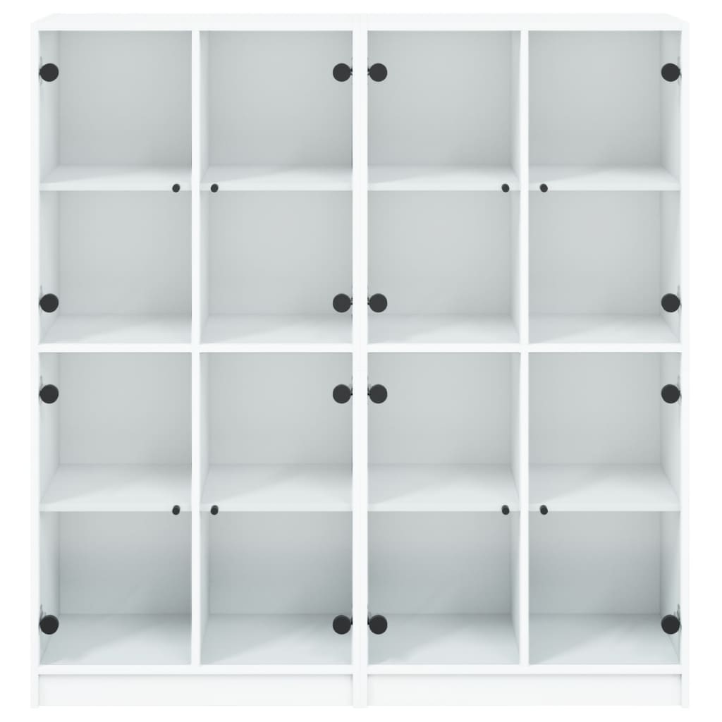 Regal za knjige s vratima bijeli 136 x 37 x 142 cm drveni