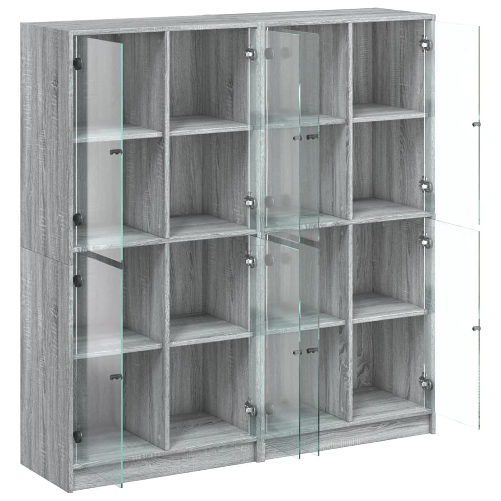 Regal za knjige s vratima boja hrasta 136x37x142 cm drveni