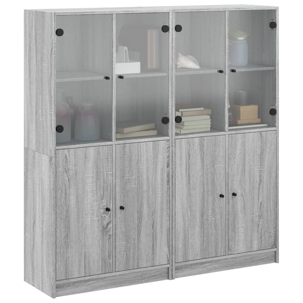 Regal za knjige s vratima boja hrasta 136x37x142 cm drveni