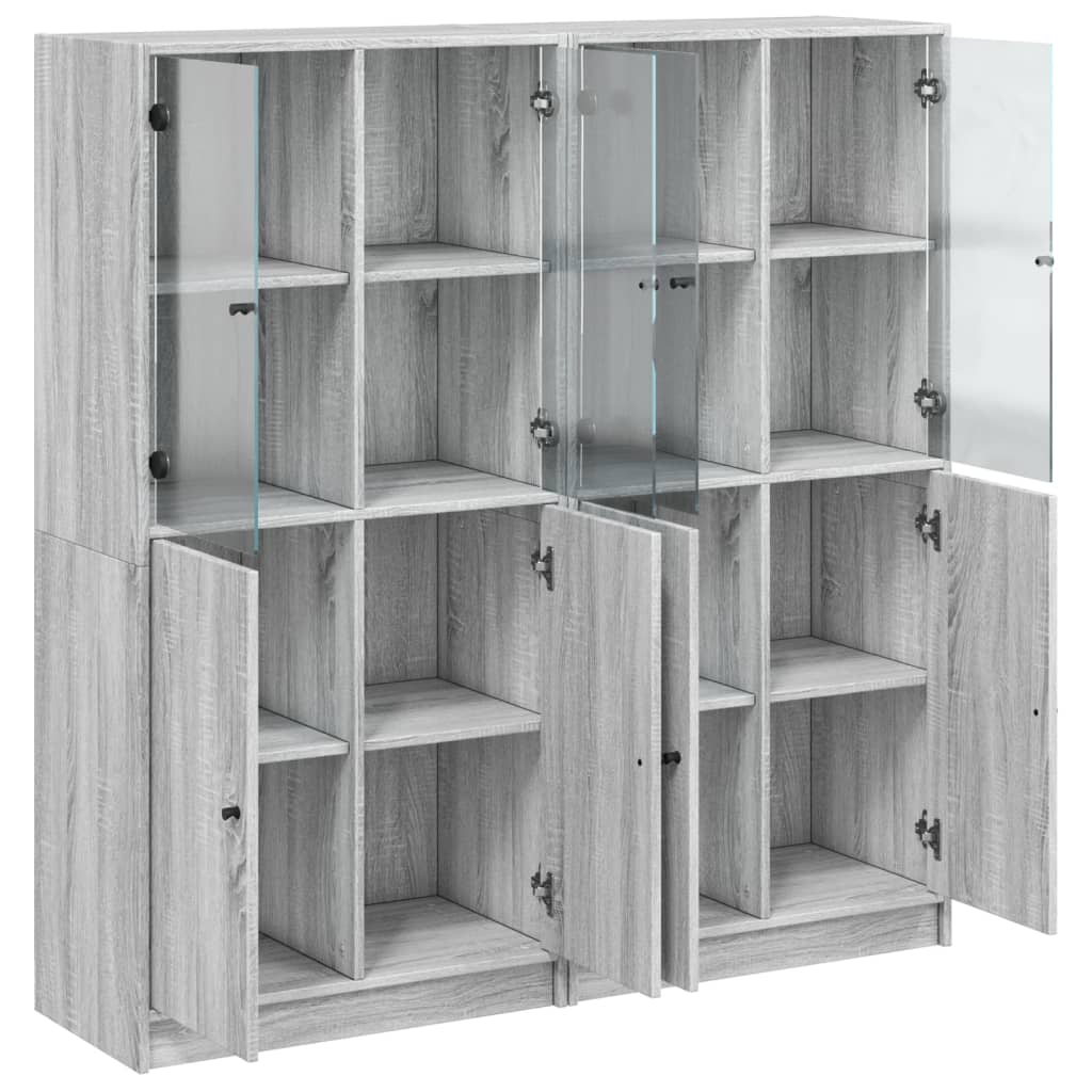 Regal za knjige s vratima boja hrasta 136x37x142 cm drveni
