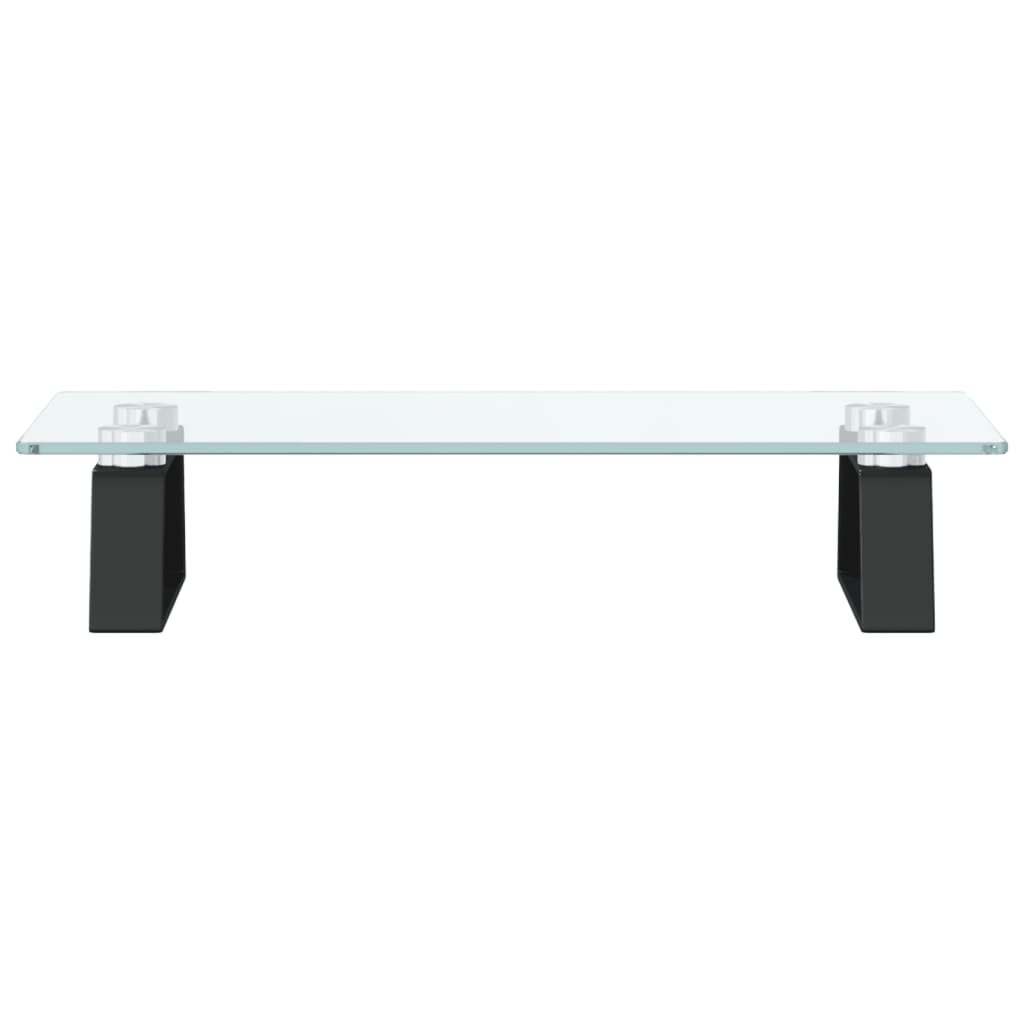 Stalak za monitor crni 40x20x8 cm kaljeno staklo i metal