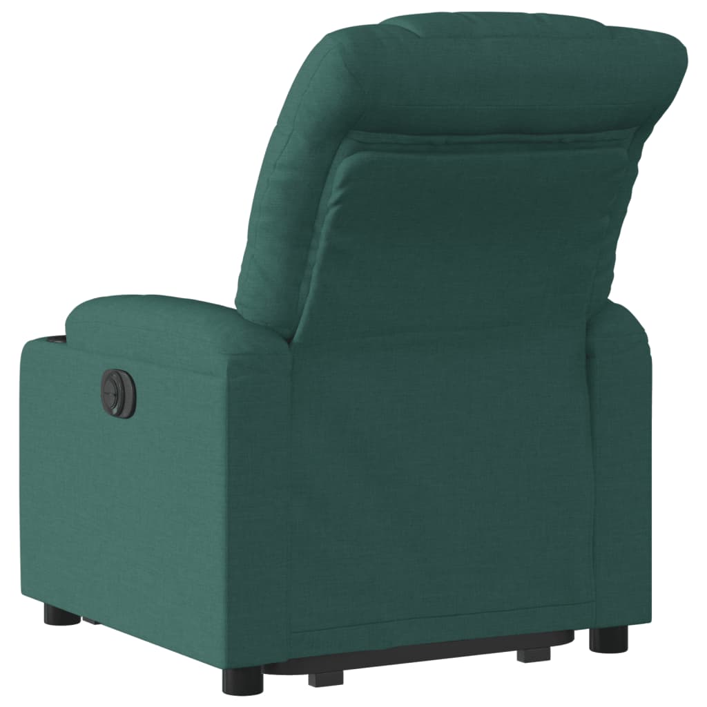 Naslonjač na podizanje od tkanine tamnozeleni