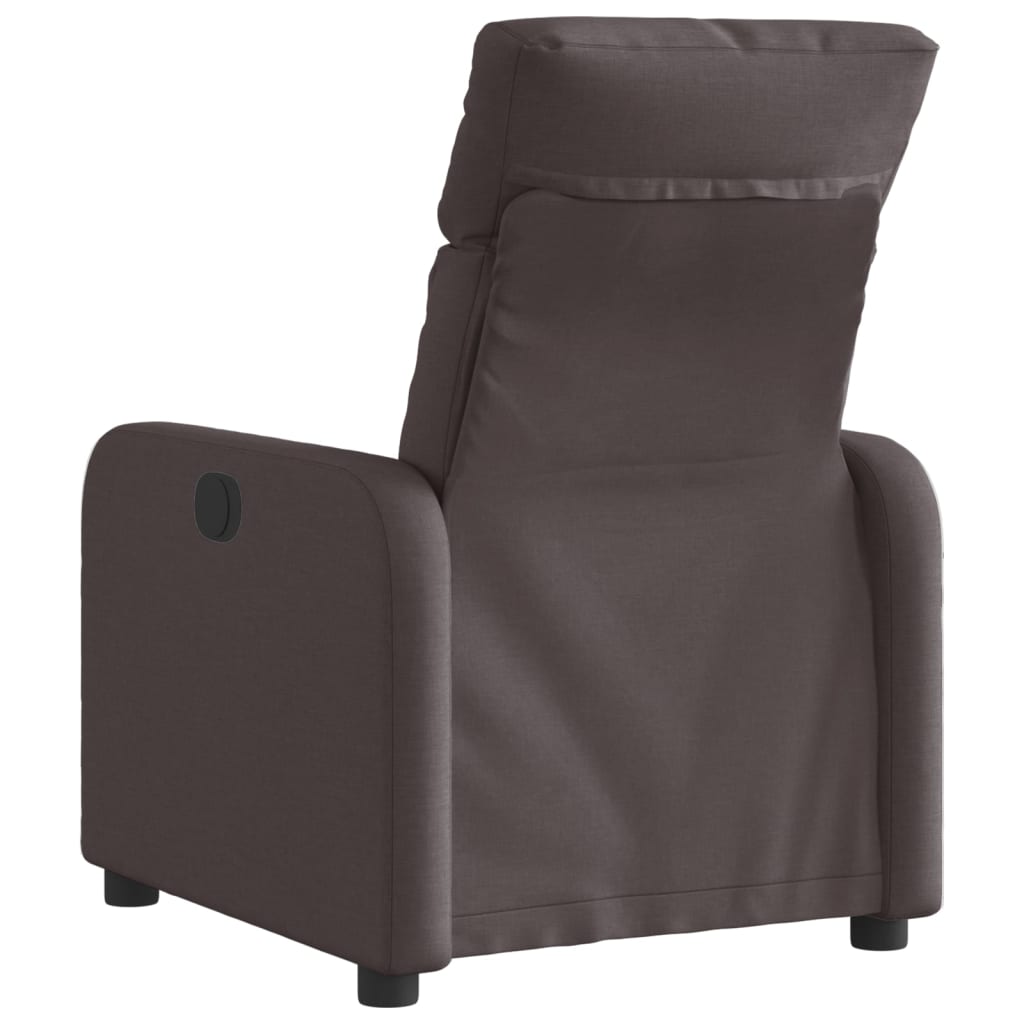 Električni naslonjač od tkanine tamnosmeđi