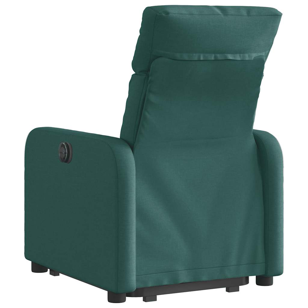 Naslonjač na podizanje od tkanine tamnozeleni