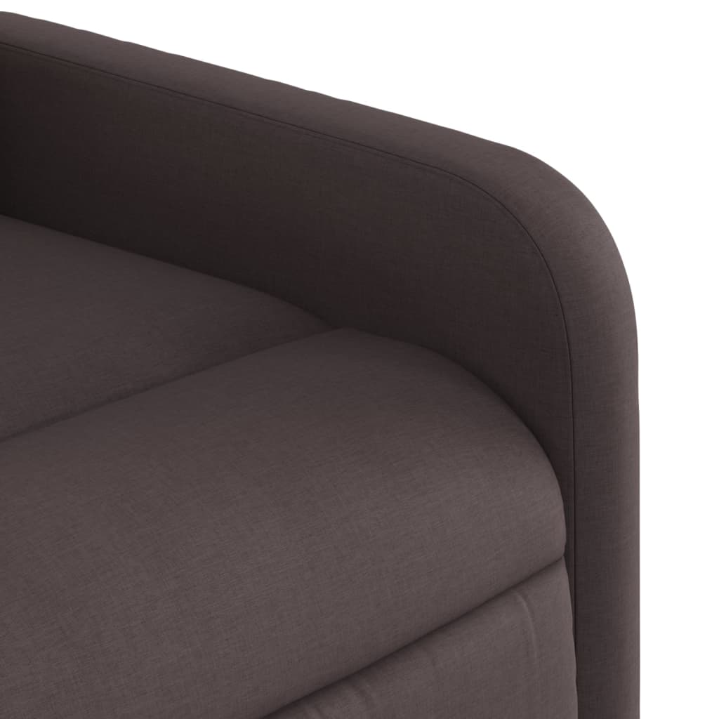 Električni naslonjač na podizanje od tkanine tamnosmeđi